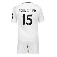 Camisa de Futebol Real Madrid Arda Guler #15 Equipamento Principal Infantil 2024-25 Manga Curta (+ Calças curtas)